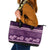 Purple Samoa Siapo Teuila Flowers Leather Tote Bag