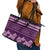 Purple Samoa Siapo Teuila Flowers Leather Tote Bag