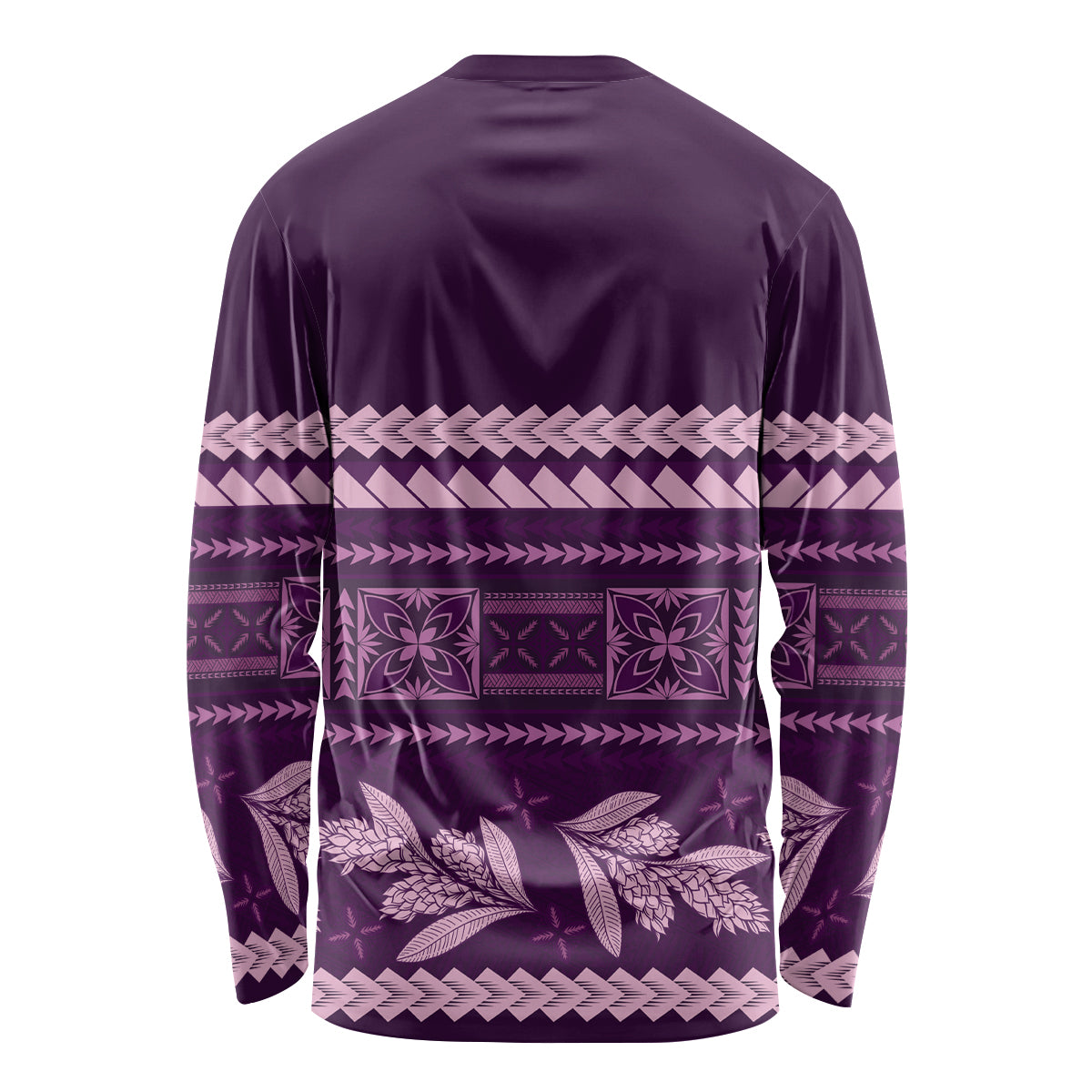 Purple Samoa Siapo Teuila Flowers Long Sleeve Shirt