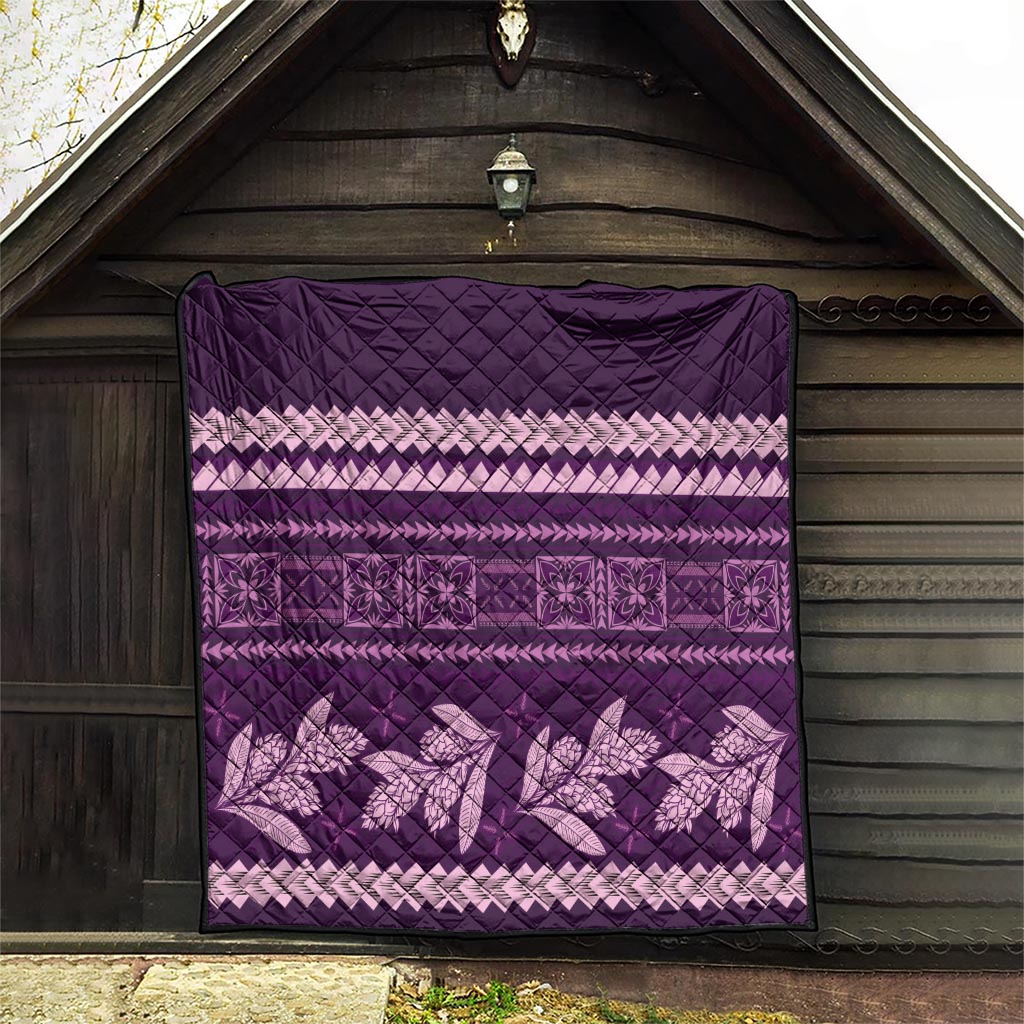 Purple Samoa Siapo Teuila Flowers Quilt