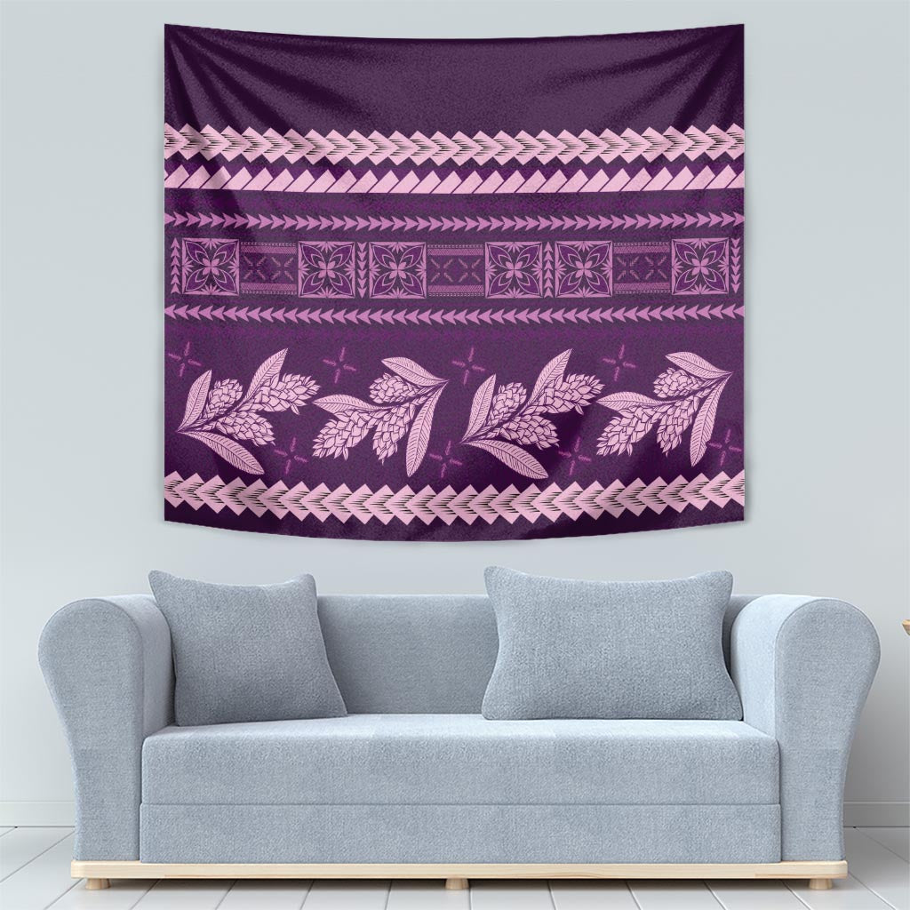 Purple Samoa Siapo Teuila Flowers Tapestry LT14 - Polynesian Pride