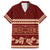 Red Samoa Siapo Teuila Flowers Family Matching Short Sleeve Bodycon Dress and Hawaiian Shirt