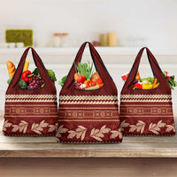 Red Samoa Siapo Teuila Flowers Grocery Bag