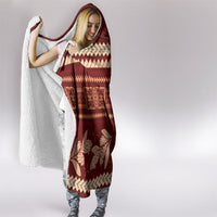 Red Samoa Siapo Teuila Flowers Hooded Blanket LT14 - Polynesian Pride
