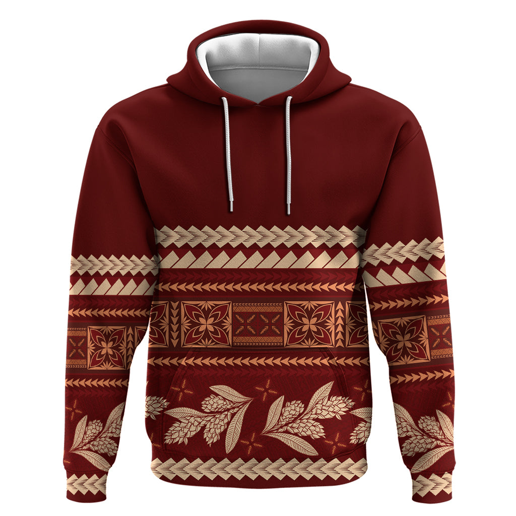 Red Samoa Siapo Teuila Flowers Hoodie