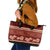 Red Samoa Siapo Teuila Flowers Leather Tote Bag