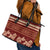 Red Samoa Siapo Teuila Flowers Leather Tote Bag