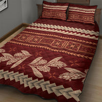 Red Samoa Siapo Teuila Flowers Quilt Bed Set