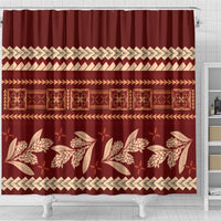 Red Samoa Siapo Teuila Flowers Shower Curtain