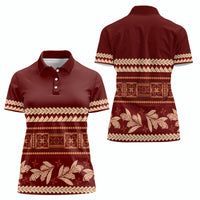Red Samoa Siapo Teuila Flowers Women Polo Shirt