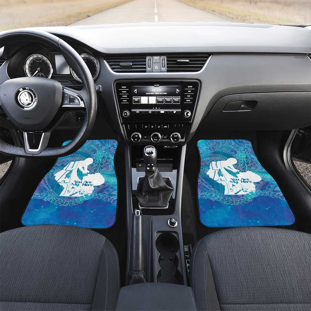 Turquoise Polynesia Father's Day Car Mats Dad You Are My Hero