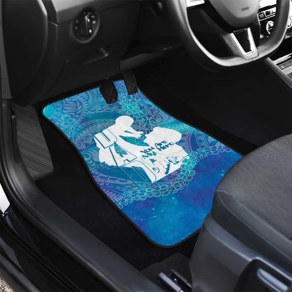 Turquoise Polynesia Father's Day Car Mats Dad You Are My Hero