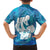Turquoise Polynesia Father's Day Family Matching Long Sleeve Bodycon Dress and Hawaiian Shirt Dad You Are My Hero
