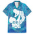 Turquoise Polynesia Father's Day Family Matching Long Sleeve Bodycon Dress and Hawaiian Shirt Dad You Are My Hero