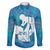Turquoise Polynesia Father's Day Family Matching Long Sleeve Bodycon Dress and Hawaiian Shirt Dad You Are My Hero