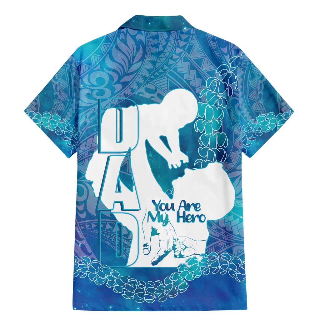 Turquoise Polynesia Father's Day Family Matching Mermaid Dress and Hawaiian Shirt Dad You Are My Hero LT14 - Polynesian Pride