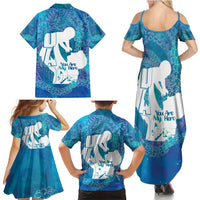 Turquoise Polynesia Father's Day Family Matching Summer Maxi Dress and Hawaiian Shirt Dad You Are My Hero LT14 - Polynesian Pride