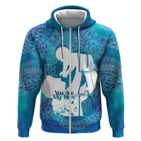 Turquoise Polynesia Father's Day Hoodie Dad You Are My Hero