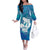 Turquoise Polynesia Father's Day Off The Shoulder Long Sleeve Dress Dad You Are My Hero