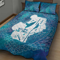 Turquoise Polynesia Father's Day Quilt Bed Set Dad You Are My Hero
