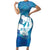 Turquoise Polynesia Father's Day Short Sleeve Bodycon Dress Dad You Are My Hero