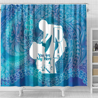 Turquoise Polynesia Father's Day Shower Curtain Dad You Are My Hero