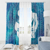 Turquoise Polynesia Father's Day Window Curtain Dad You Are My Hero