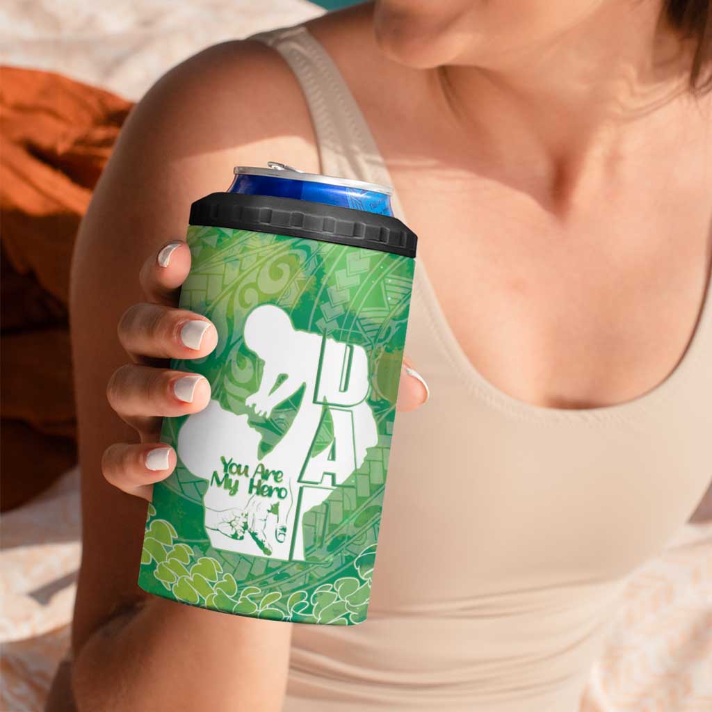 Green Polynesia Father's Day 4 in 1 Can Cooler Tumbler Dad You Are My Hero