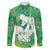Green Polynesia Father's Day Family Matching Long Sleeve Bodycon Dress and Hawaiian Shirt Dad You Are My Hero