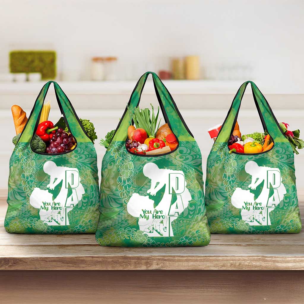 Green Polynesia Father's Day Grocery Bag Dad You Are My Hero