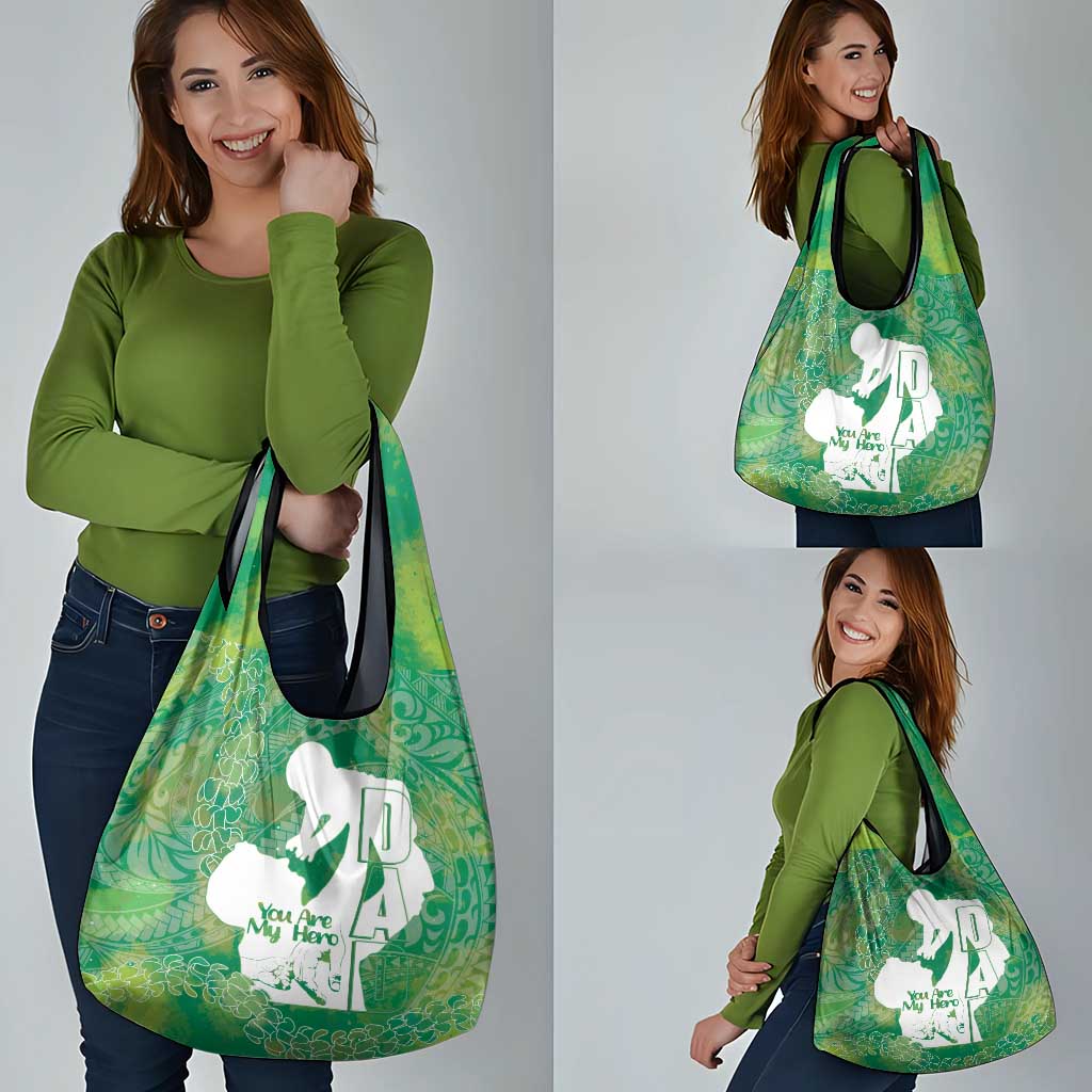 Green Polynesia Father's Day Grocery Bag Dad You Are My Hero
