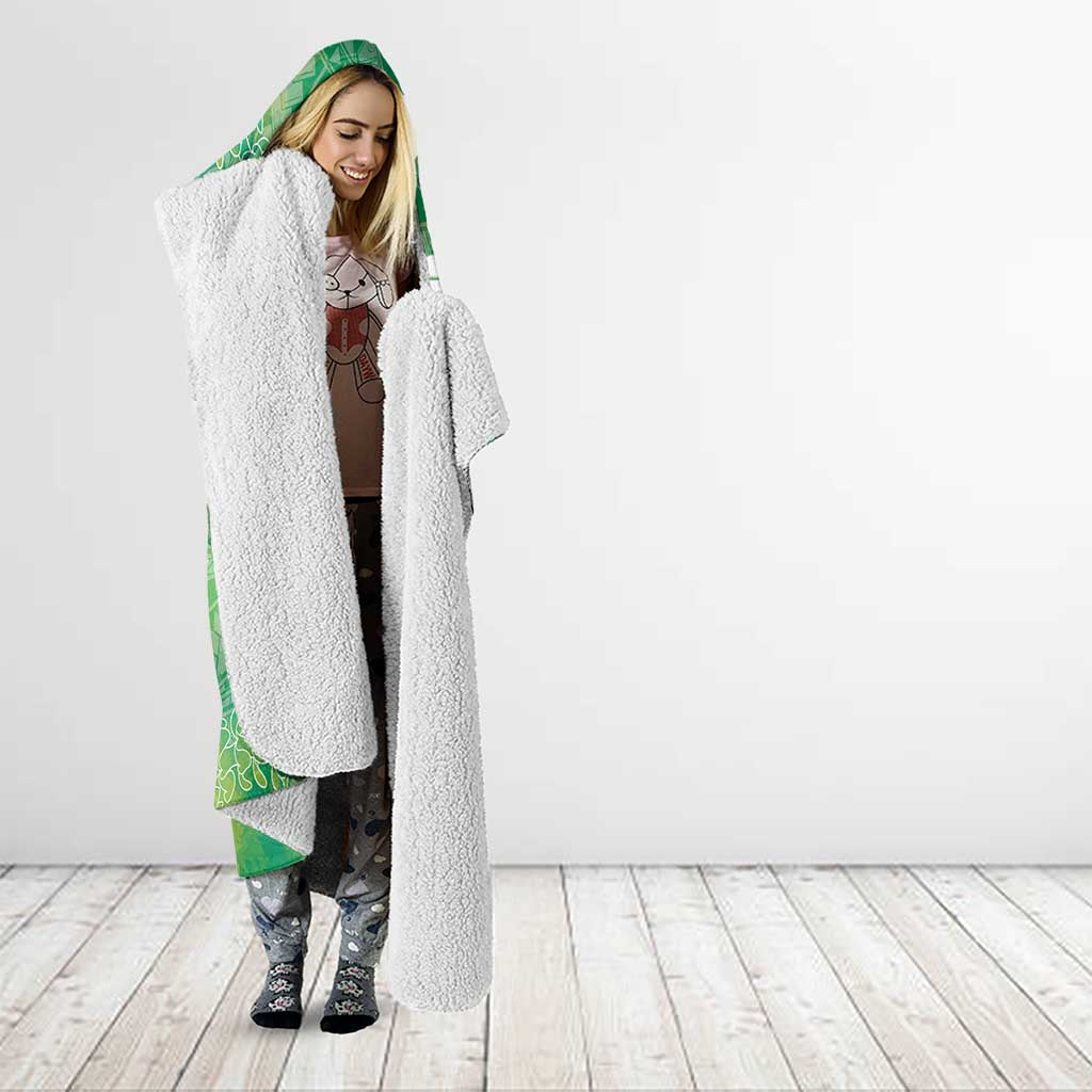 Green Polynesia Father's Day Hooded Blanket Dad You Are My Hero