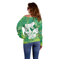 Green Polynesia Father's Day Off Shoulder Sweater Dad You Are My Hero