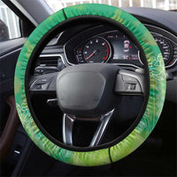 Green Polynesia Father's Day Steering Wheel Cover Dad You Are My Hero