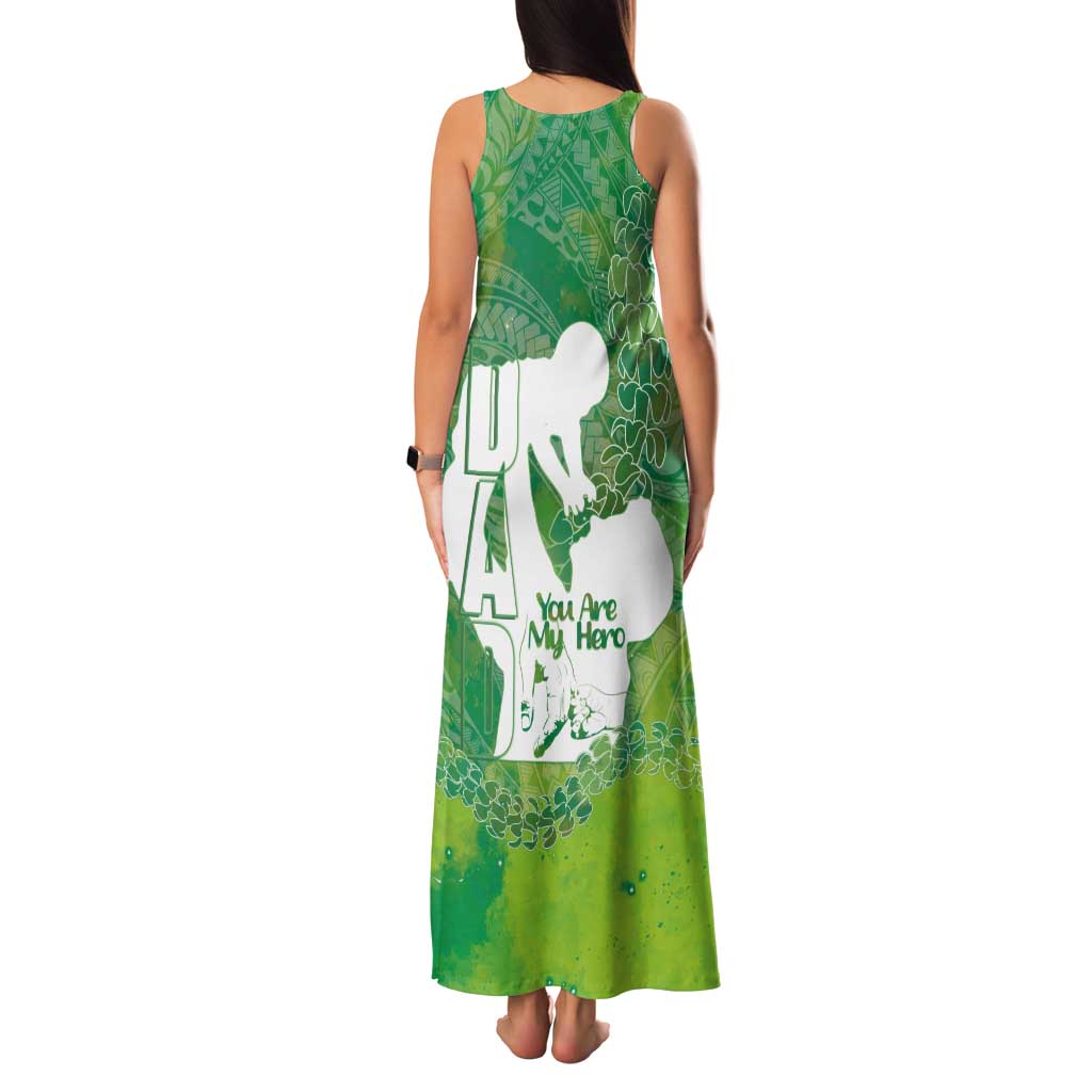 Green Polynesia Father's Day Tank Maxi Dress Dad You Are My Hero