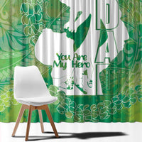 Green Polynesia Father's Day Window Curtain Dad You Are My Hero