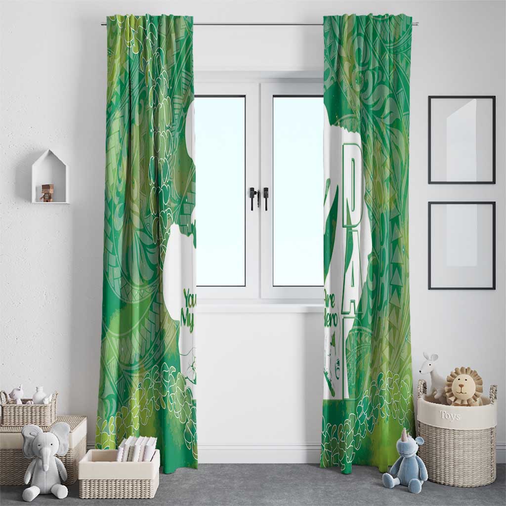 Green Polynesia Father's Day Window Curtain Dad You Are My Hero