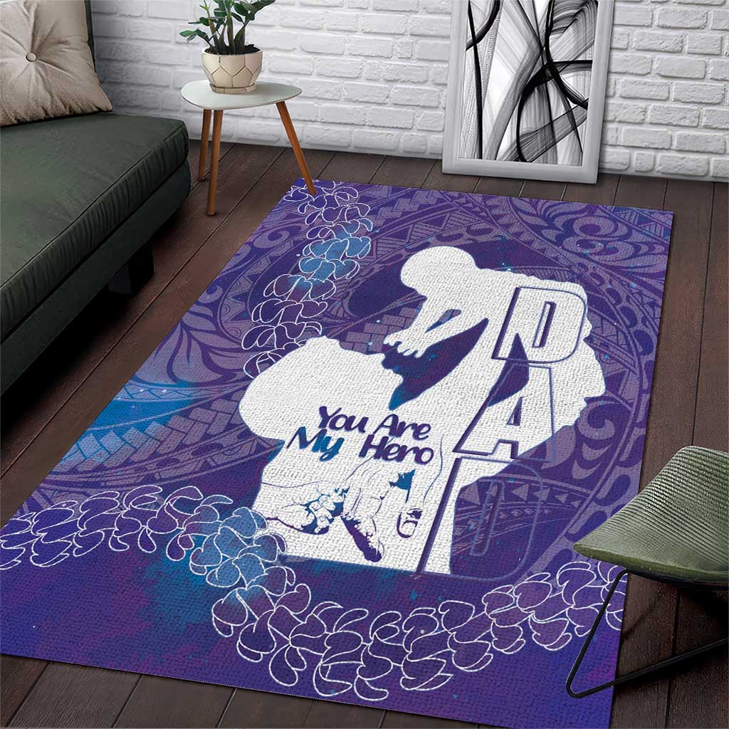 Purple Polynesia Father's Day Area Rug Dad You Are My Hero