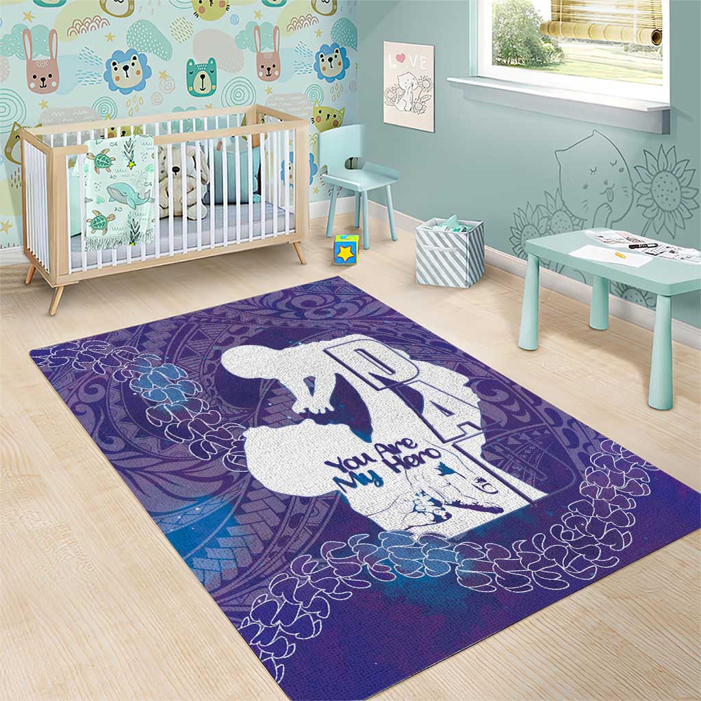 Purple Polynesia Father's Day Area Rug Dad You Are My Hero