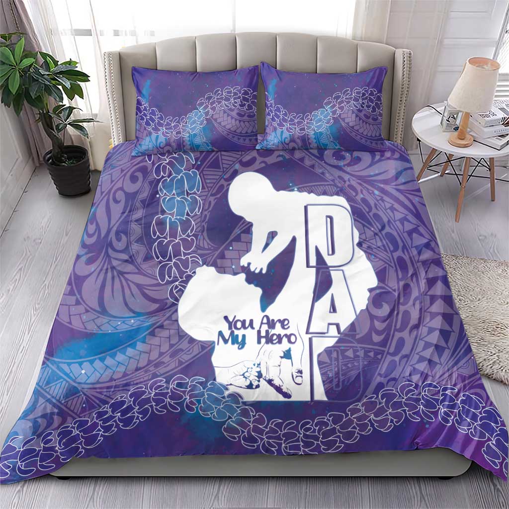 Purple Polynesia Father's Day Bedding Set Dad You Are My Hero