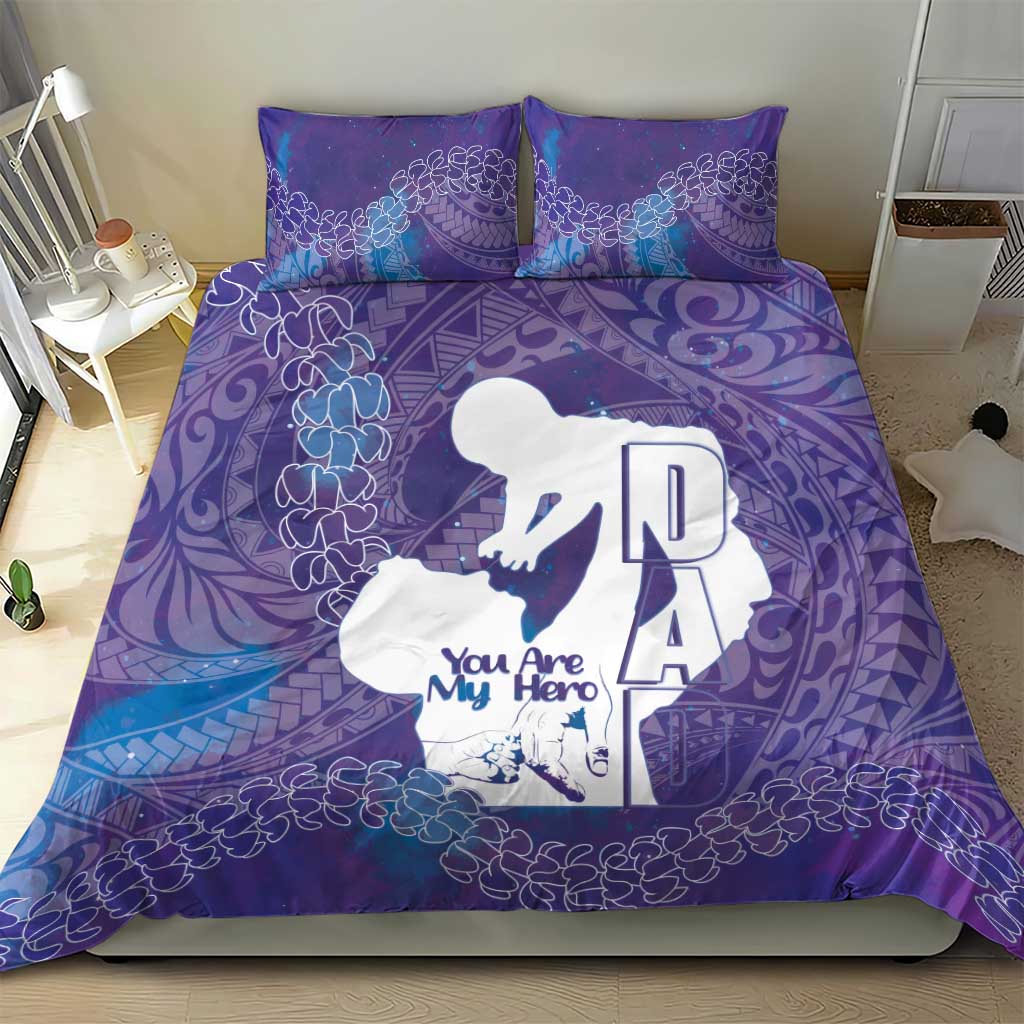 Purple Polynesia Father's Day Bedding Set Dad You Are My Hero