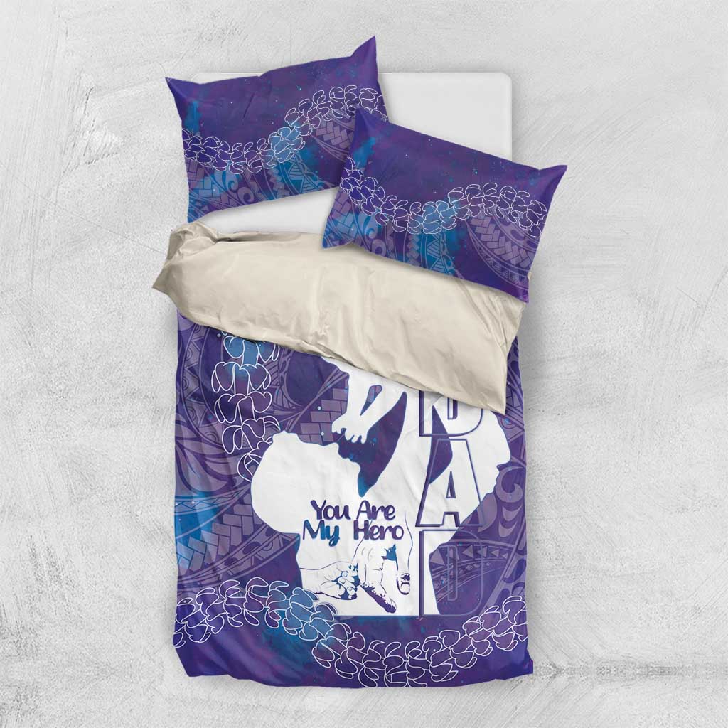 Purple Polynesia Father's Day Bedding Set Dad You Are My Hero
