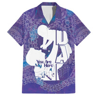 Purple Polynesia Father's Day Family Matching Long Sleeve Bodycon Dress and Hawaiian Shirt Dad You Are My Hero LT14 Dad's Shirt - Short Sleeve Purple - Polynesian Pride