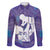 Purple Polynesia Father's Day Family Matching Long Sleeve Bodycon Dress and Hawaiian Shirt Dad You Are My Hero