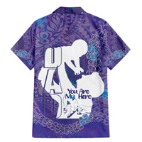 Purple Polynesia Father's Day Family Matching Mermaid Dress and Hawaiian Shirt Dad You Are My Hero LT14 - Polynesian Pride