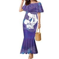 Purple Polynesia Father's Day Family Matching Mermaid Dress and Hawaiian Shirt Dad You Are My Hero LT14 Mom's Dress Purple - Polynesian Pride