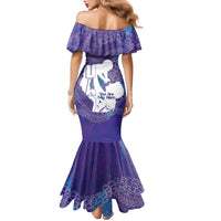 Purple Polynesia Father's Day Family Matching Mermaid Dress and Hawaiian Shirt Dad You Are My Hero LT14 - Polynesian Pride