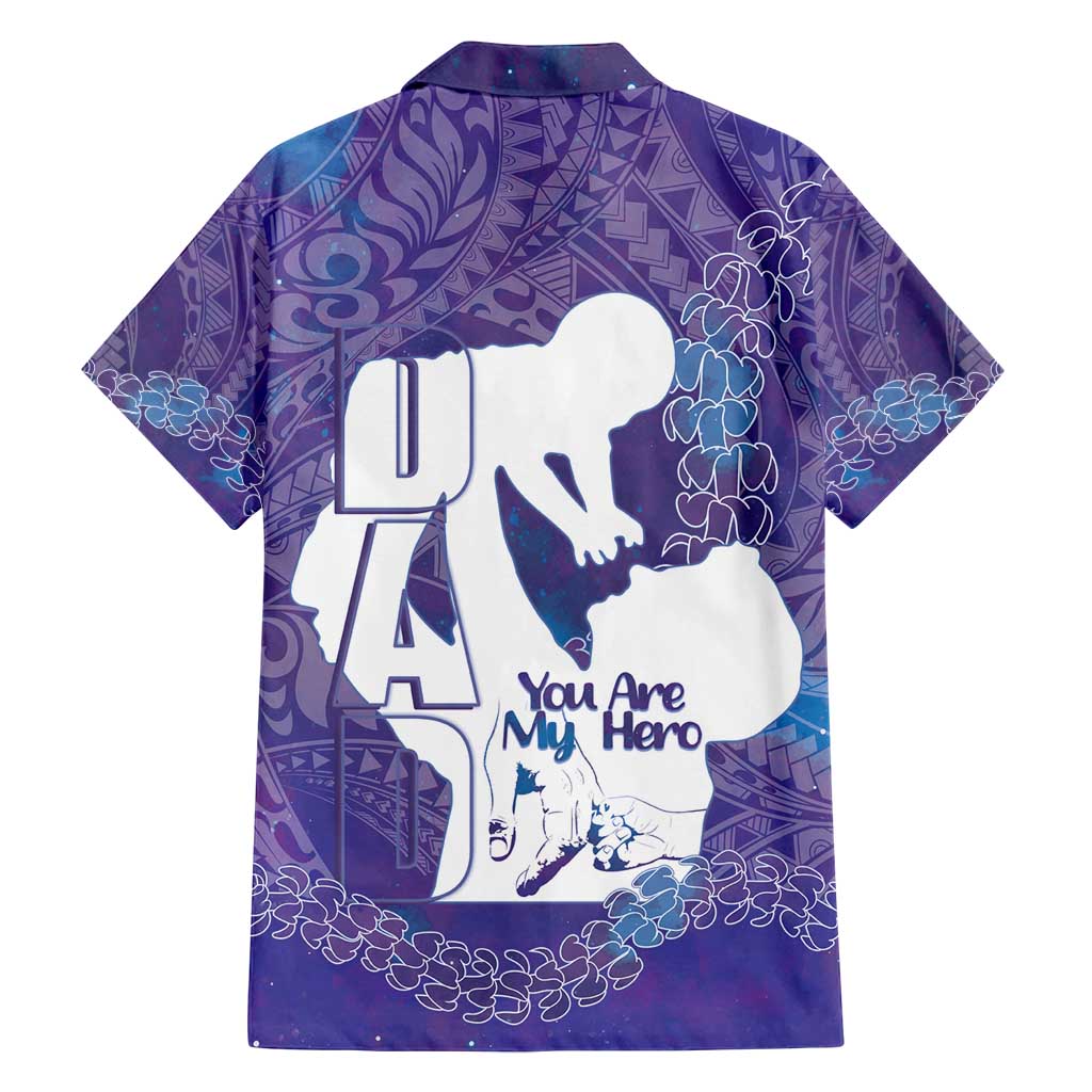 Purple Polynesia Father's Day Family Matching Off Shoulder Maxi Dress and Hawaiian Shirt Dad You Are My Hero LT14 - Polynesian Pride