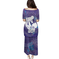Purple Polynesia Father's Day Family Matching Puletasi and Hawaiian Shirt Dad You Are My Hero LT14 - Polynesian Pride