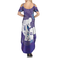 Purple Polynesia Father's Day Family Matching Summer Maxi Dress and Hawaiian Shirt Dad You Are My Hero LT14 - Polynesian Pride